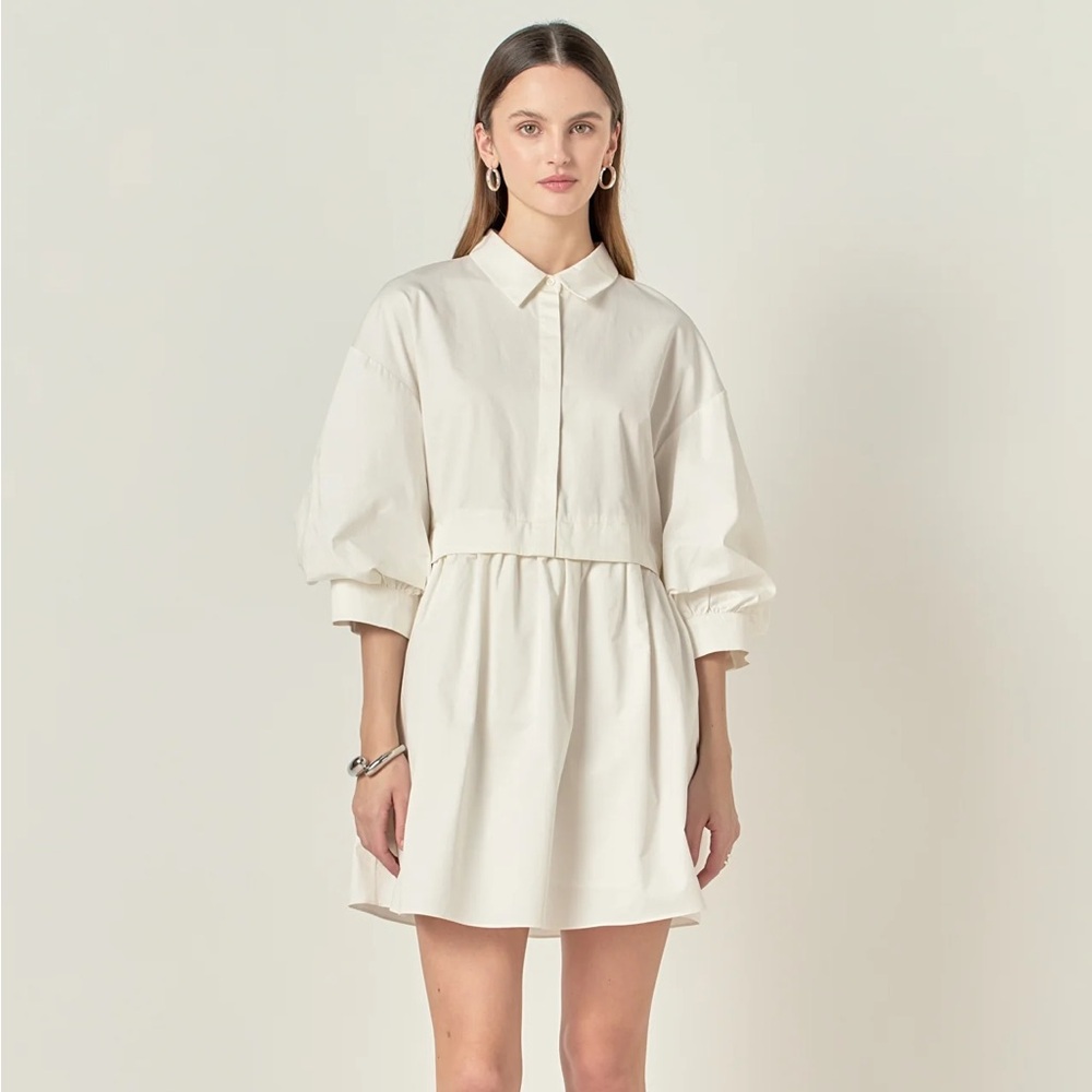 English Factory: Puff sleeve shirt dress